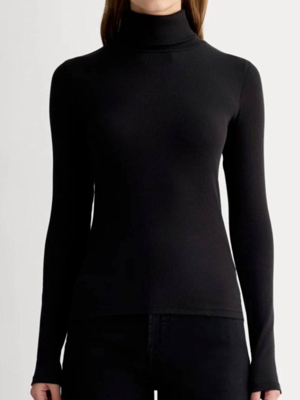 Everlane Women's Ribbed Turtleneck, Black, Size Small